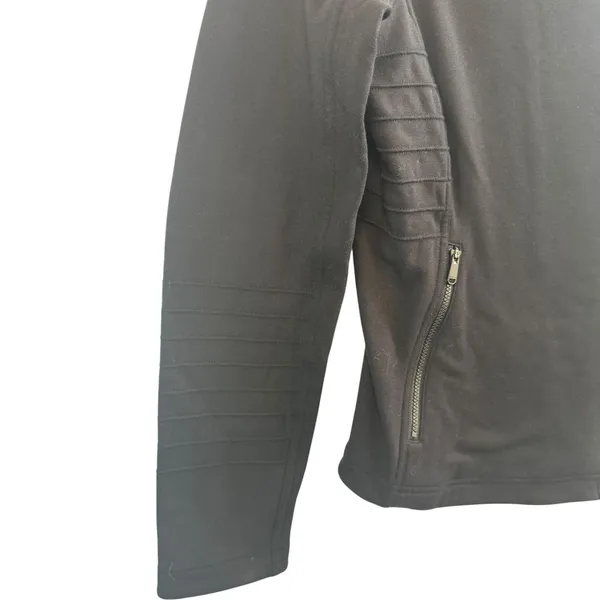 Athleta Moto Style Zip Front Jacket‎ Quilted Black Athletic Casual Wear M Grunge - Image 10