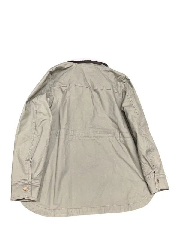 LL Bean wms olive green sherpa collar plaid lined field jacket sz M SKU 10-782 - Image 2