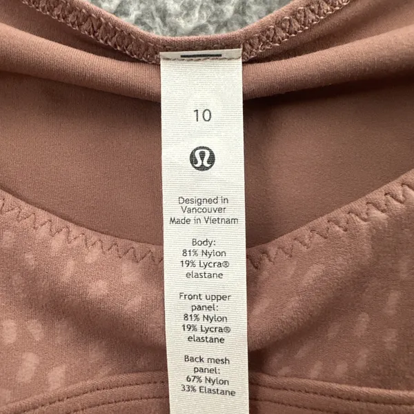 NWT Lululemon‎ Nulu and Mesh Yoga Tank Top Jewel Emboss Spiced Chai Women's 10 - Image 4