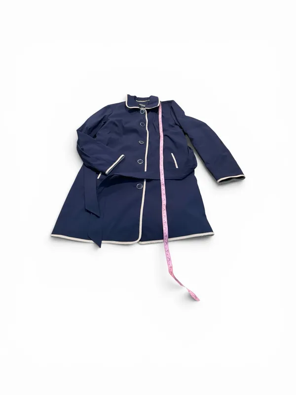 DENNIS BASSO navy water resistant trench - Image 3