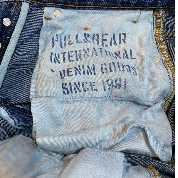 Pull & Bear High Waist Tapered Jeans US 30 Blue Vintage Wash Denim‎ Fall Autumn - Image 7