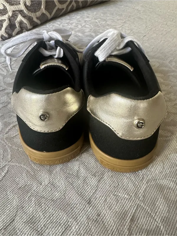 GBG Los Angeles Black and White Women's Sneakers with Gum Sole - Image 3