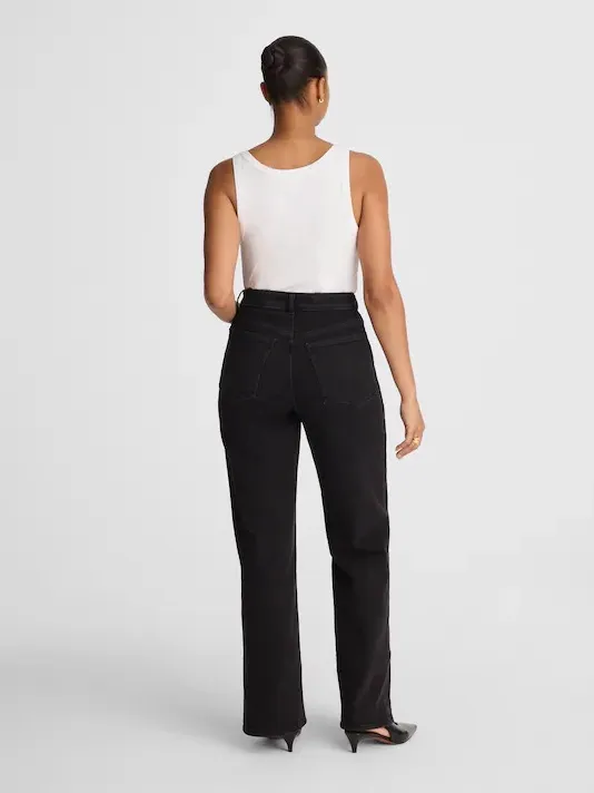 Madewell The Curvy Wide-Leg Jean in Black Frost Super Stretch Size 33 NWT - Image 4