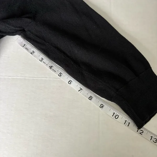 Karl Lagerfeld Black  pearl Button-Up Cardigan medium - Image 10