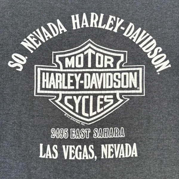Rare Vintage 80s Harley Davidson Southwestern Grey Las Vegas Graphic Sweatshirt - Image 6