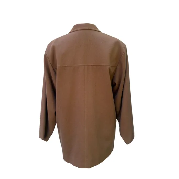 VTG Samuel Martin Pure Wool Coat 4 Tan Double Breasted Shawl Collar Flag Line‎ - Image 5