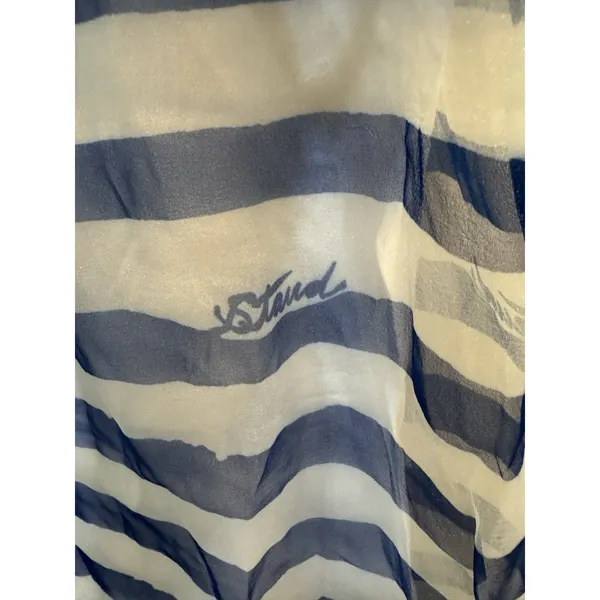 STAUD Florence Dress in Painted‎ Stripe Size XS Blue White Ethereal Flaw - Image 7