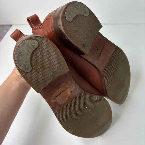 Madewell Brown Ainsley Chelsea Ankle Booties Leather Upper Pull-On Womens 7 - Image 6