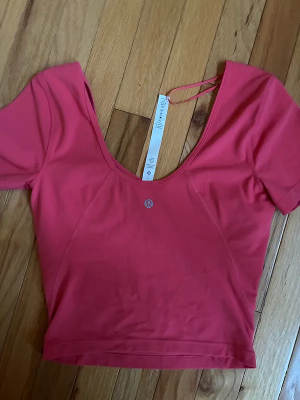 Lululemon raspberry coral align tee shirt - Image 4