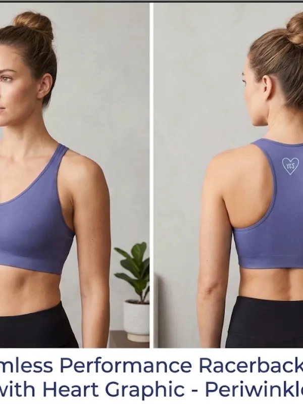 Offline x Aerie Real Me Lightweight Seamless Periwinkle Yes Sports Bra Large - Image 2
