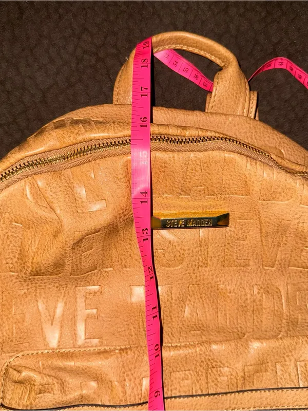 Steve Madden Women's Brown Leather Textured Backpack Bag - Image 7