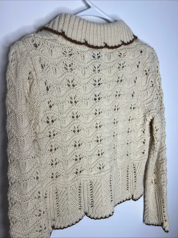 NEW LUSH vintage inspired knit collared cropped button cardigan sweater - Image 9