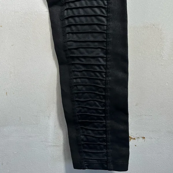 Alo Yoga High Waist Moto Leggings Black Glossy Womens Small Moto Mesh Athleisure - Image 7