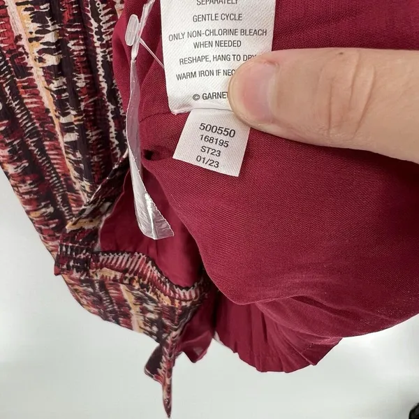 Garnet Hill Jardin Crepe Dress Firesmoke Stripe A-line 3/4 Sleeves‎ Size Small - Image 12