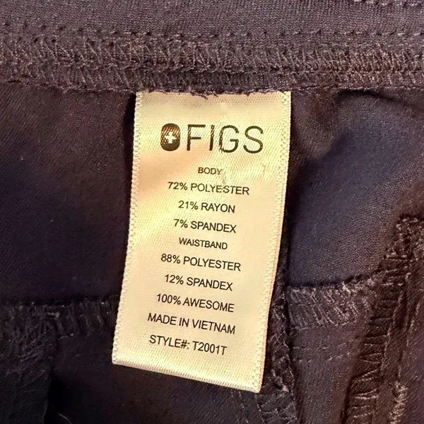 FIGS Technical Collection‎ Black Cargo Scrub Pants Women's S/T style T2001T - Image 3