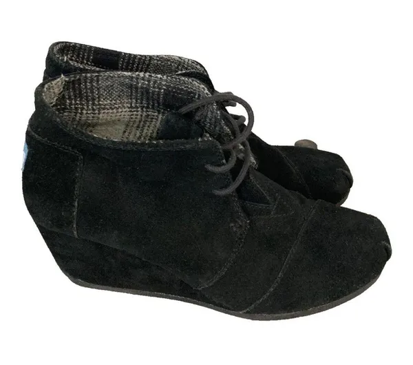 Toms Black Suede Ankle Booties - Image 2