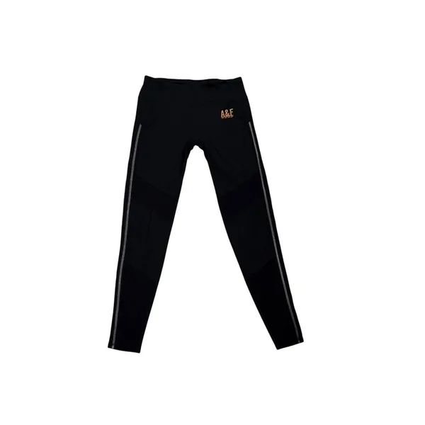 Abercrombie & Fitch Black Athletic Active Leggings Rose Gold Logo Size Small - Image 2
