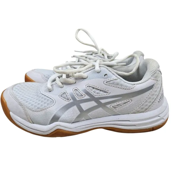 Asics Upcourt 5 Volleyball Shoes Womens 3.5 White Pure Silver Gum - Image 2