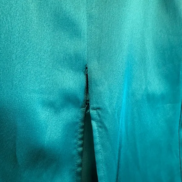 CAPULET Emerald Green Satin Slip Maxi Dress Spaghetti Straps Double Slit Size‎ S - Image 14