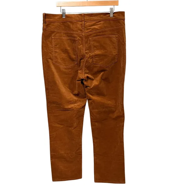 J.Crew Womens High Rise Straight Leg Corduroy Pants Burnt Orange 33 BT006 NEW - Image 3