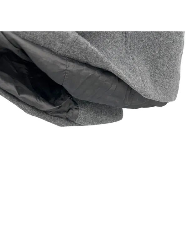 Babaton Connor Button-up Wrap Coat Funnel Neck Size XS Gray Wool-Blend Belted - Image 11