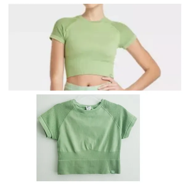 JoyLab Perforated Cropped Athletic Sports Top - Image 2