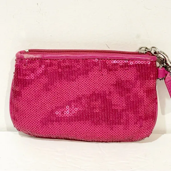 Coach‎ Audrey Pink Sequence Small Wristlet Evening Clutch RARE - Image 3