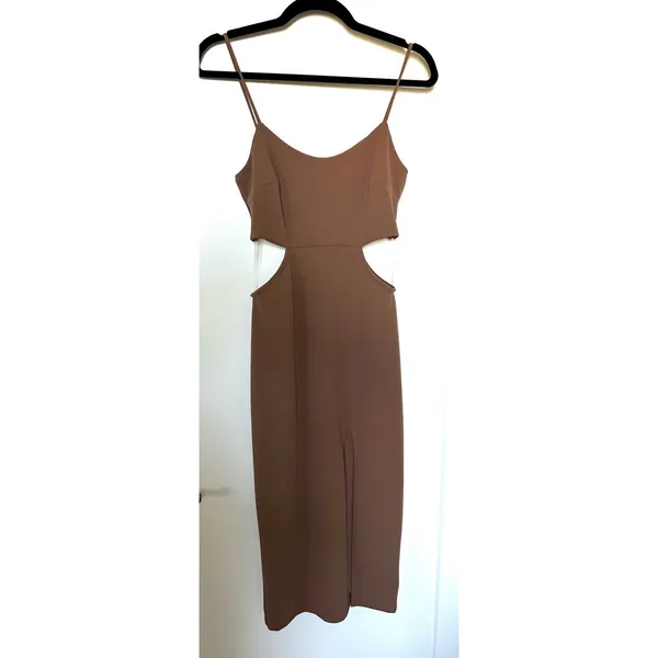 Mocha Cutout Dress Brown Size L - Image 5