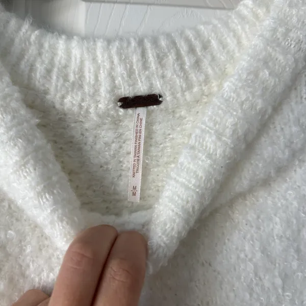 White  Sweater BFF Cocoon Solid Crew - Image 4