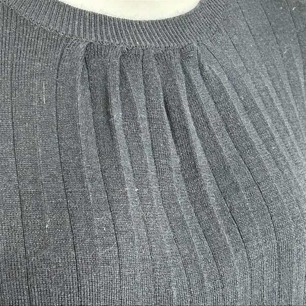 Cliché Navy Cream Colorblock Bell Sleeve Sweater Small Wool Blend Preppy Retro - Image 9