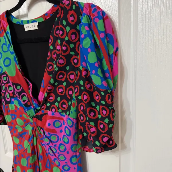 RHODE leanna mini dress in enchanted woods vibrant print‎ size 4 - Image 3