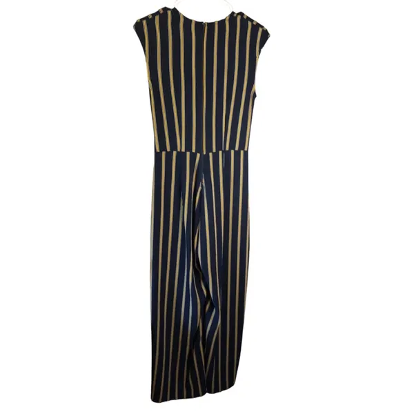 Windsor Jumpsuit M Navy Yellow Striped - Image 6
