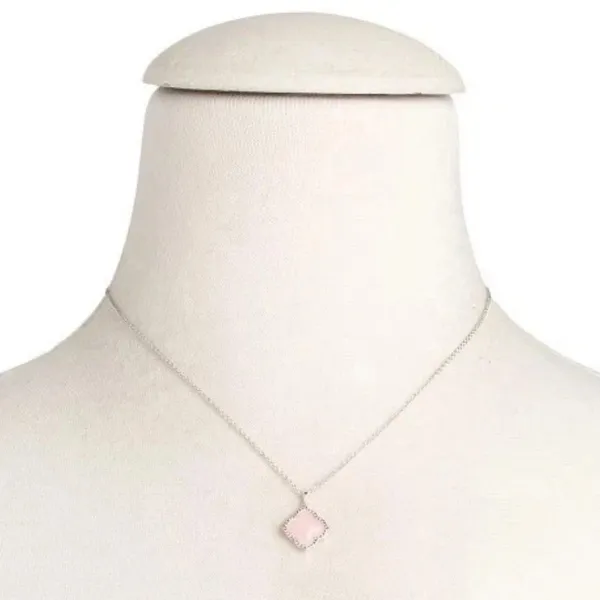 Kendra Scott Mallory Silver Pendant Healing Rose Quartz Necklace - Image 4
