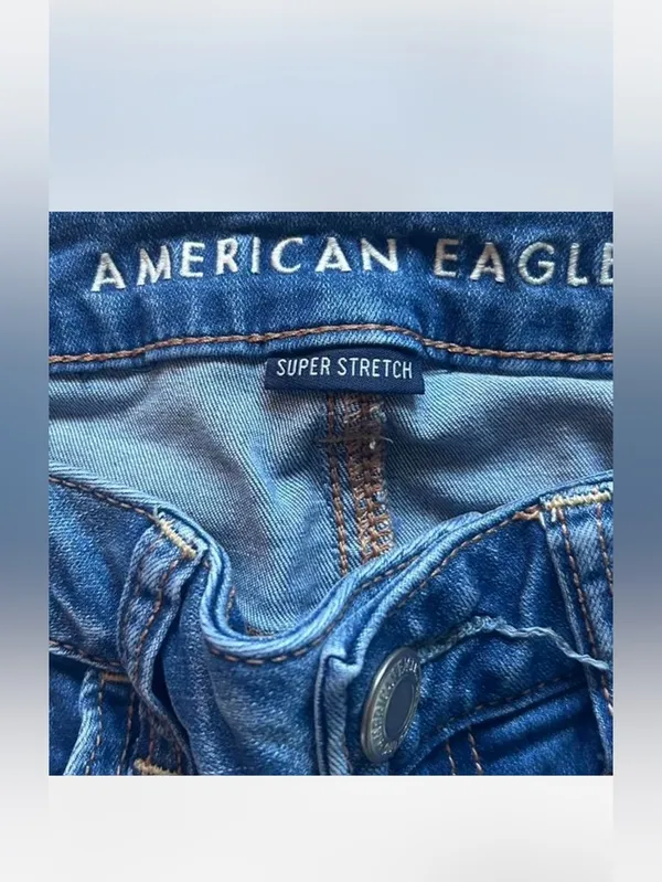 American Eagle Outfitters Women’s Super Stretch Distressed Skinny Jeans Blue - Image 2