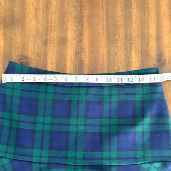 Vineyard Vines Plaid Mini Skirt Navy Green Black Watch Tartan Flounce Hem High‎ Waisted Preppy - Image 11