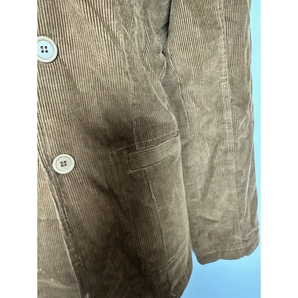 Vintage BOSS Hugo‎ Boss Corduroy Blazer Brown Ribbed Velvet Jacket Sz S - Image 4