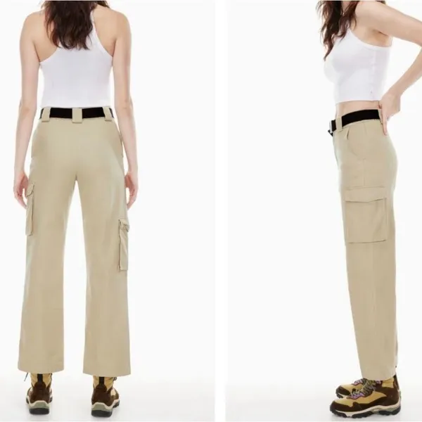 Wilfred TNA ARITZIA Cargo Pants Flax Beige Tan- Size XL - Image 3
