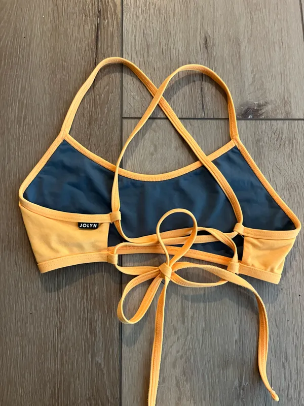 Jolyn Grayson Tie-Back Swim Top in Sunshine Yellow Size XS - Image 2