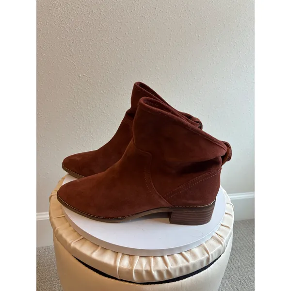 Splendid‎ Suede Ankle Boots Women 6.5 Brown Slouchy Western Pointed Toe Booties - Image 6
