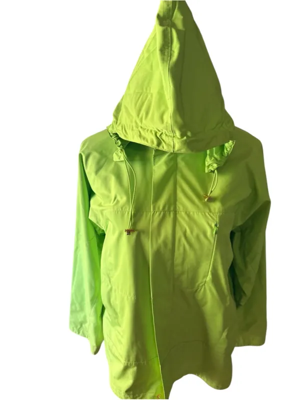 Lauren Ralph Lauren Lime Green Rain Jacket Wind Breaker Size M (21” PTP) - Image 9