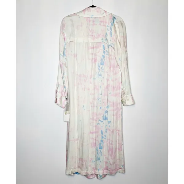 NWT Something Navy Tie Dye Trench Coat Duster Jacket Pink Blue Size XS - Image 4