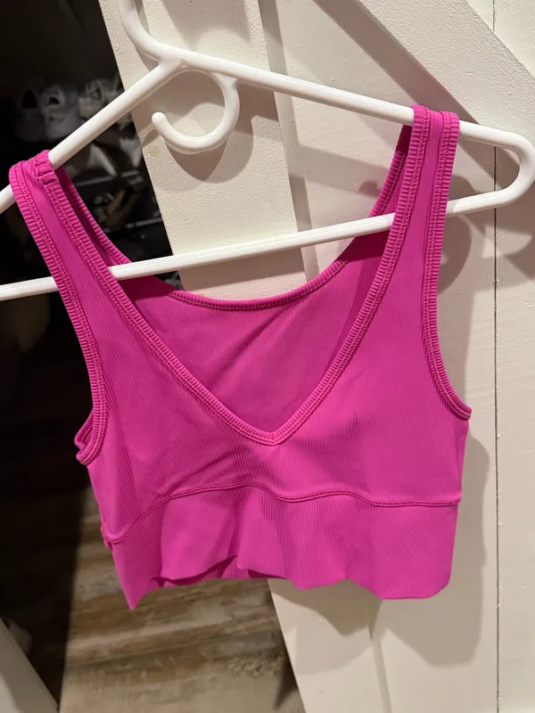 Lululemon Tank Top Ribbed Power Pivot Sonic Pink 6 - Image 2
