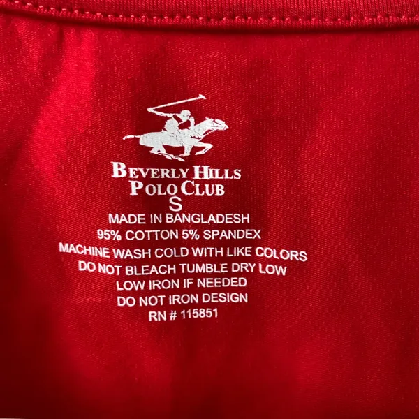 Beverly Hills Polo Club Cotton Sporty Chic Rhinestone Tank Top S‎ Red - Image 5