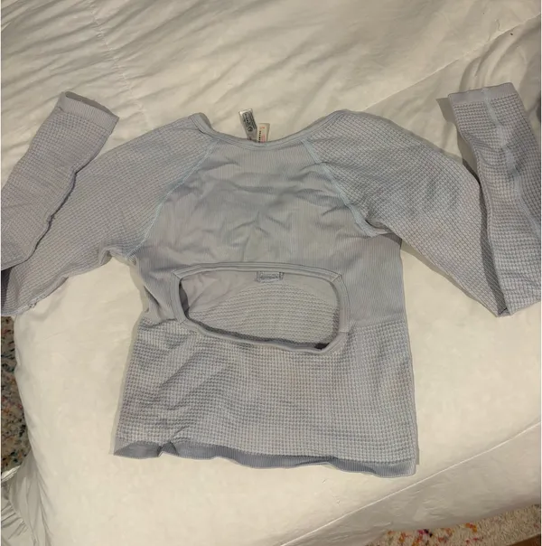 light blue Free People Long Sleeve Athletic Top - Image 3