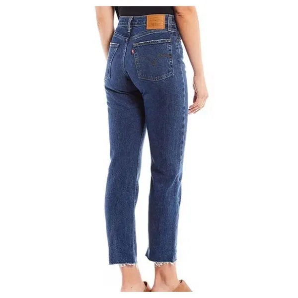 Levi’s 26” Wedgie Straight high waisted button fly raw hem jeans. - Image 2