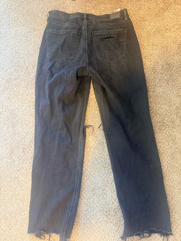 Black American Eagle Jeans Ripped High-Rise baggy - Image 2