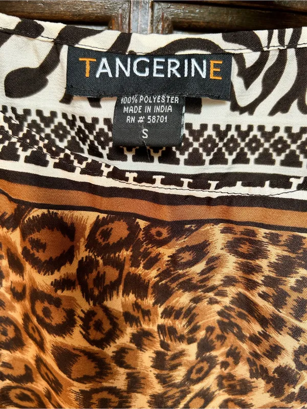 Tangerine Brown and Black Animal Print Tunic - Image 2