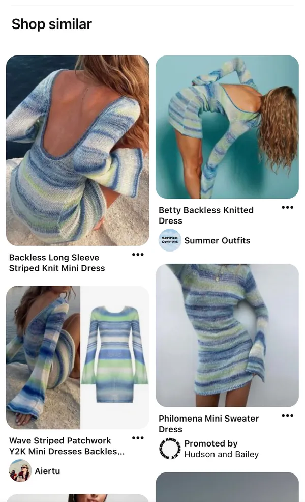 Blue Green Stripe Dress - Image 2