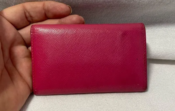 Prada Pink Saffiano leather key case - Image 4