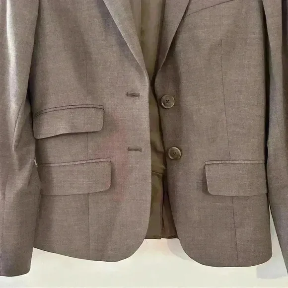 Eddie Bauer Blazer Wool‎ Blend Womens Size 2 Brown Casual Formal Timeless - Image 15